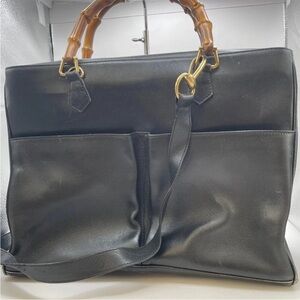 Gucci Black Tote with Bamboo Handles
